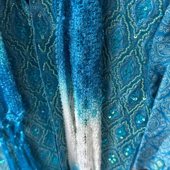 Boys Indian Kurta Blue Bling - Picture 2 of 4